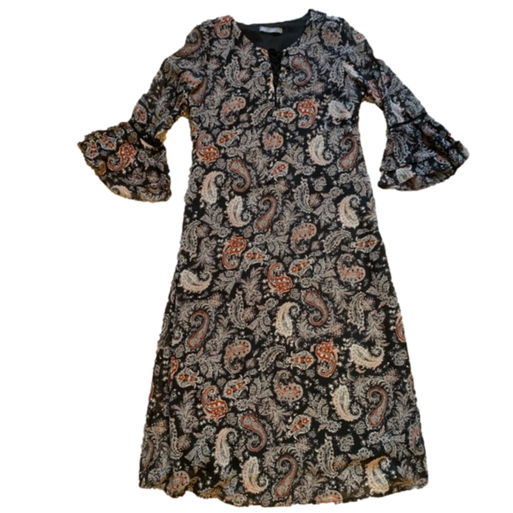 3 for $30 ⚡️ Boho hippie style paisley dress, sz M EUC